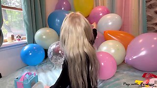 Blowing up over 25 Balloons then Nail Popping them All!