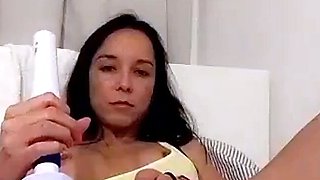 Blonde tight pussy babe solo toy fun in glamour masturbation