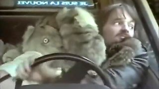Vintage French Fur Coat Car Blowjob and Fuck