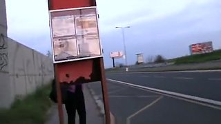 PublicAgent Curvy blonde accepts sex for money offer at bus stop