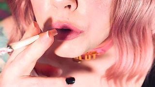 Pink To Make The Boys Wink! Cute Tina Snua Smokes One Of Daddy's Cigarettes - Good Girl or Bad?