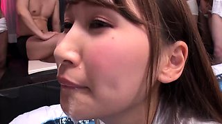 Japanese teen blowjob with creamy mustache