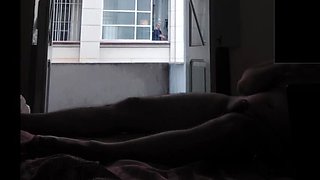 Naked window masturbation for hot neighbor - she craves my dick flash