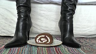 Smoking Mistress and Delicious Dessert From Boot Soles, POV Clip, Lady Victoria Valente