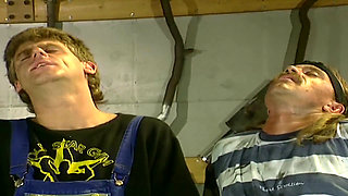 Mature blonde fucking like crazy with two cocks