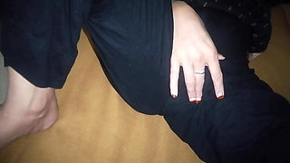 Clothed Babe Teasing Slowly on Bed - POV Seduction