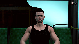 Indian Savita Bhabhi gets her pussy fucked by a stranger in a moving bus.