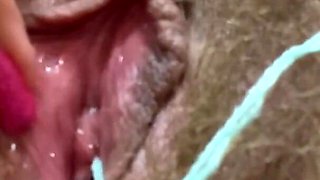 I Came Twice During My Phase! Close up Hairy Pussy Big Clit Punishing Dripping Wet Orgasm