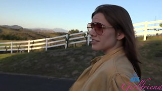 Homemade video of a brunette babe being fingered - Rose Caarter