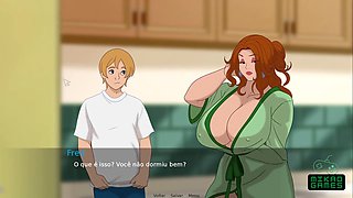 Hot housewife gets into a cartoon porn game with her friend's wife