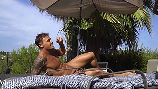 Juicy latina MILF with fake tits gets fucked outside by a white dude