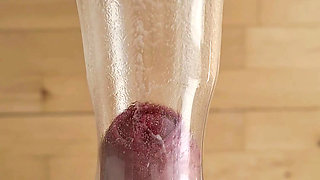 Vacuum cleaner suck guys cock to cumshot