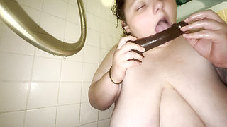 Bbw gets caught in the shower