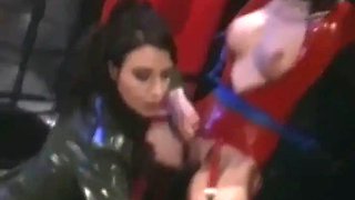 Leather lesbo Anastasia Pierce frolicking retro mistress