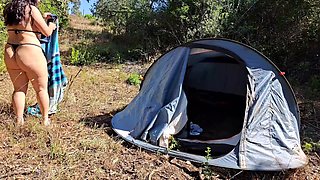 Outdoor Camper Gets Internal Creampie Public Forest