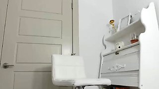 Blonde tight pussy babe solo toy fun in glamour masturbation