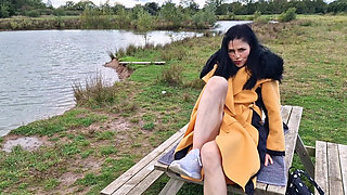 Gaping My Pussy and Pissing Outdoors