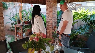 Masturbating with My Neighbours Wife Outdoor on the Patio