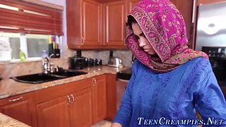 Big boobed muslim teenager riding dick