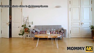 Oliver Trunk helps out his GF with a hot blonde MILF who loves to fuck on the couch