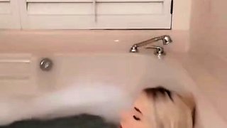 Sensational blonde glamour babe solo and she enjoys it