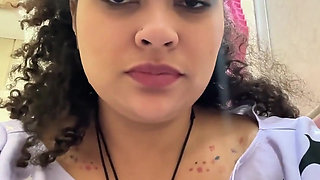 Gassy Milk-intolerant Girl on the Toilet and Farting