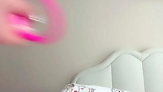 Blonde tight pussy babe solo toy fun in glamour masturbation
