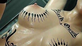 Madruga3d Nymphomaniac Slut Intensely Fucked by Double Monster Black Cocks, Hot Ass Swallowing Cum, Dirty Pussy Drenched in Cum