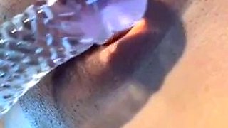 Lovely Amateur teen brunette masturbating outdoor