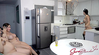 Pregnant Woman Humiliates the Sexy Employee with Her Wife - Sara Blonde - Salome Gil - Sussy Love