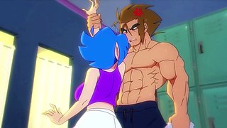Steamy gym sessions in the locker room (anime style)