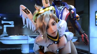 Anime Mercy with Tight Cunt Gets Hard Fucks Her Pussy