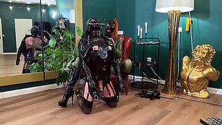 Private Femdom Session Training for the Rubberslave - Part 1