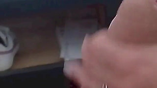 MILF Gives a Handjob and Gets Covered in Cum