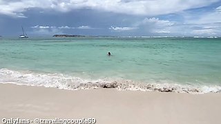 Wife Fucks a Random Fit Guy on Nudist Beach While Hubby Is Recording, Slut Wife Getting Fucked on Nudist Beach by Stranger