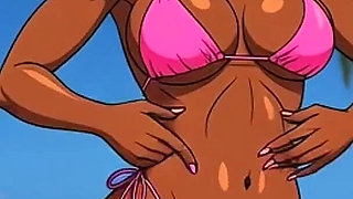 Ebony Girl Sex on the Beach. African Girl. Cartoon. the Sexiest Girls on the Planet