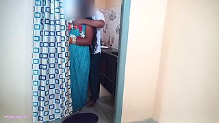 Desi Indian Big Boobs Telugu Stepmom Fucked by Stepson in Kitchen While Cooking