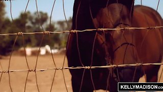 Gorgeous Buxom Blonde Mature Cowgirl Kelly Madison Rides Hefty Dick Of Her Horny Stallion