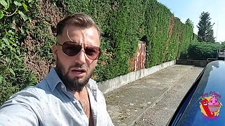 Tommy Drives and She Gives Him a Blowjob Then They Stop to Fuck