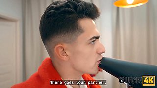 Cuck4k. she likes to experience Double Penetration with strangers in front of her husband
