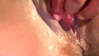 Slowly Spread My Pussy Fucking My Self with Dildo Squirting