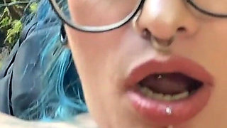 Gothic Girl Sucks a Big Cock in the Middle of the Forest