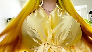 Hot blonde with big boobs solo