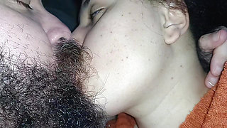 MOANING HORNY, WHILE LICKING AND KISSING THE NAUGHTY MOUTH OF THE BITCH WHO MASTURBATES HIS COCK
