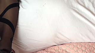 Tied Slave Under Her Legs in Pantyhose - Domination Humiliation