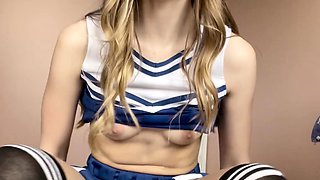 Beauty small tit amateur teen masturbating her shaved pussy
