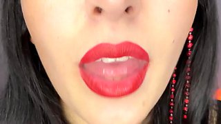 Sexy Tongue Hot Red Lips ASMR Closeup Spit Fetish: Babe, Milf  Brunette Porn