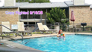 BBW Nurse Vicki and Handsome Harry in Pool Battle