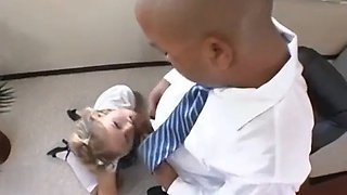 Senior gets her pussy fucked hardcore in the classroom