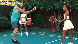 Tennis ebony lesbians in outdoor fuck